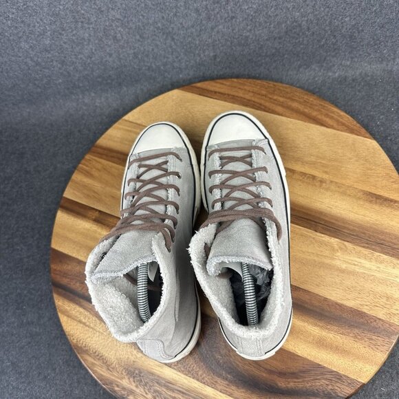 Converse CTAS All Star Lift High Sherpa Wolf Grey Y2K Platform Sneakers Womens 9 - Picture 8 of 11